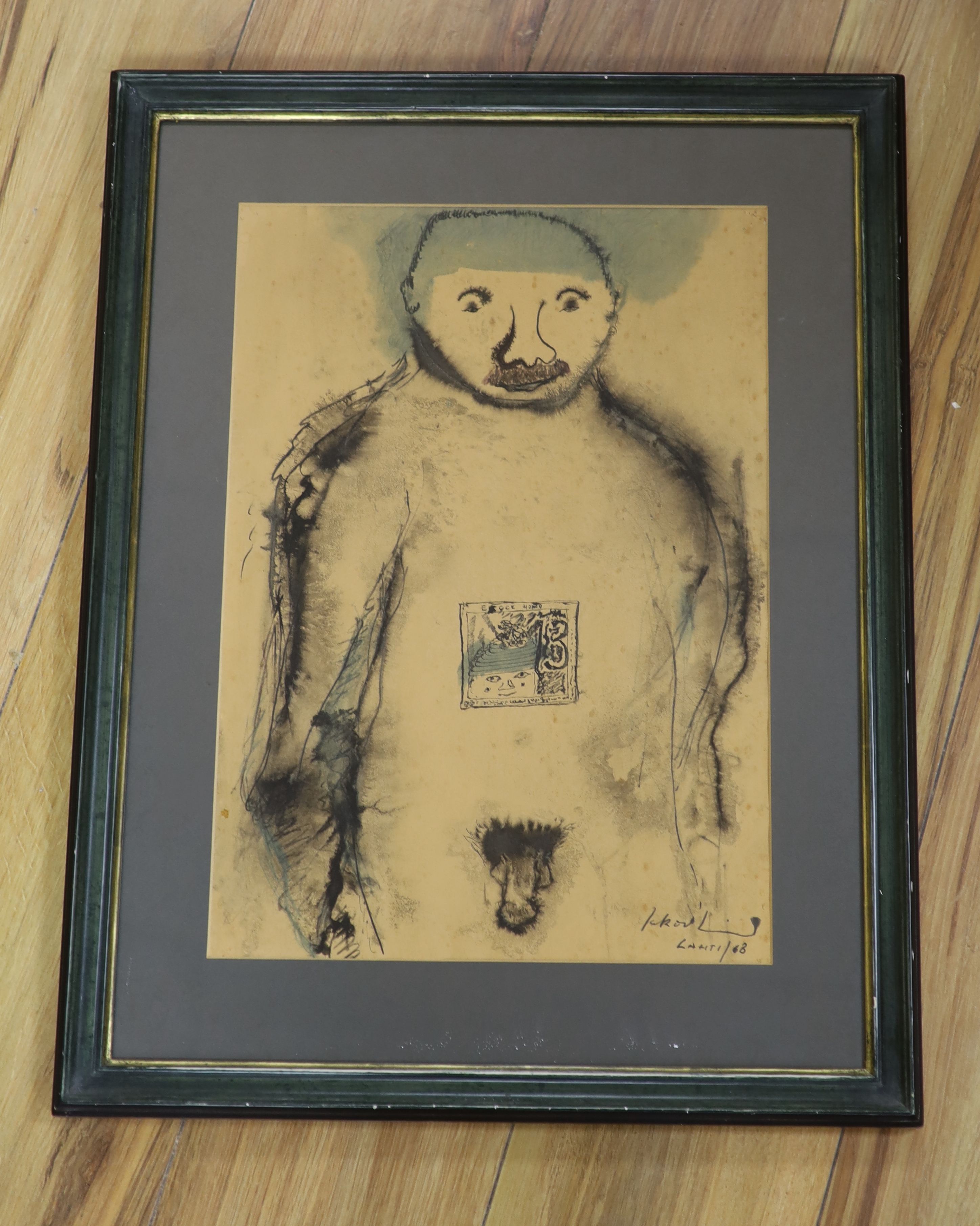 Jakov Lind (1927-2007), ink and watercolour, 'Ecce Homo', signed and dated '68, 41 x 29cm